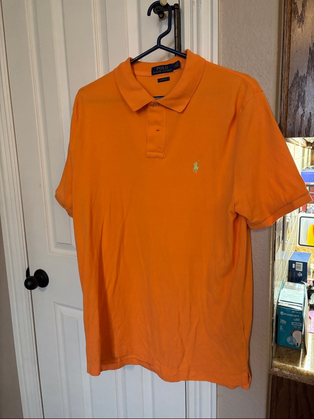 Polo by Ralph Lauren Bright Orange Polo Shirt with Mint Logo